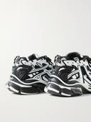 Balenciaga Men, Runner Sneakers, Black and White, AU 12, Sneakers, Materialmix