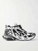 Balenciaga Men, Runner Sneakers, Black and White, AU 12, Sneakers, Materialmix