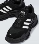 Balenciaga Men, x Adidas Triple S sneakers, Black, AU 13, Sneakers, Rubber