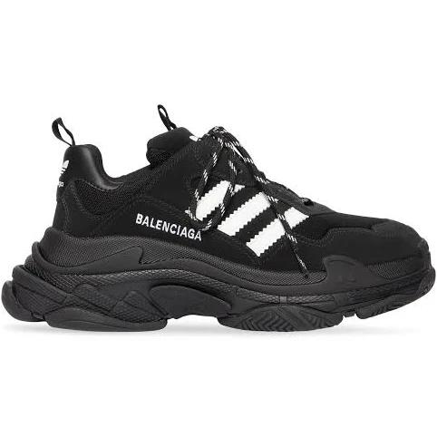 Balenciaga Men, x Adidas Triple S sneakers, Black, AU 13, Sneakers, Rubber