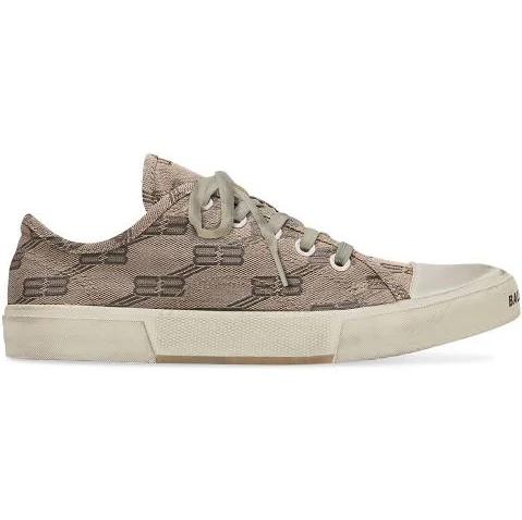 Balenciaga - Paris Bb-logo Canvas Trainers - Mens - Grey
