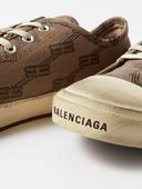 Balenciaga - Paris Bb-logo Canvas Trainers - Mens - Grey