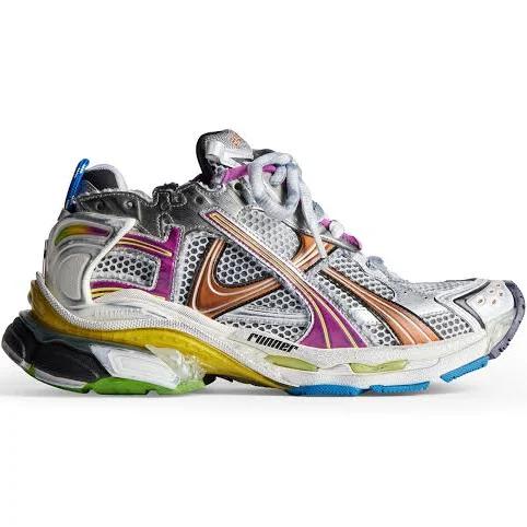 Balenciaga Runner Sneaker - Grey & Silver - Man - 14 - Polyurethane & Polyester