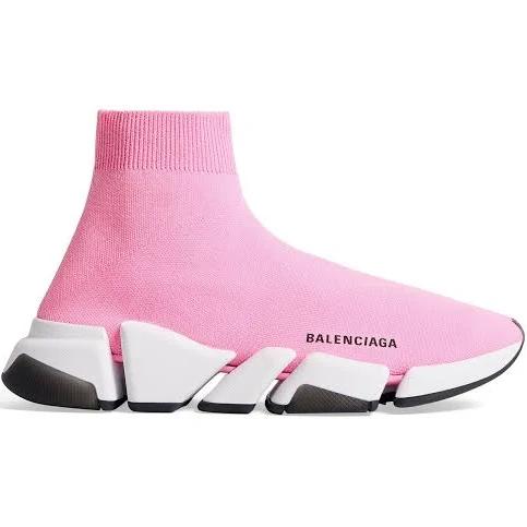 Balenciaga Speed 2.0 Clear Sole Recycled Knit Sneaker - Pink - Woman - 42 - Polyester & Elastane