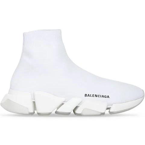 Balenciaga Speed 2.0 Clear Sole Recycled Knit Sneaker - White - Man - 47 - Polyester & Elastane