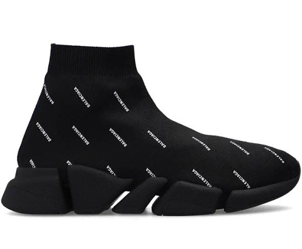 Balenciaga Speed Trainer 2.0 All Over Logo Black White (Women's)