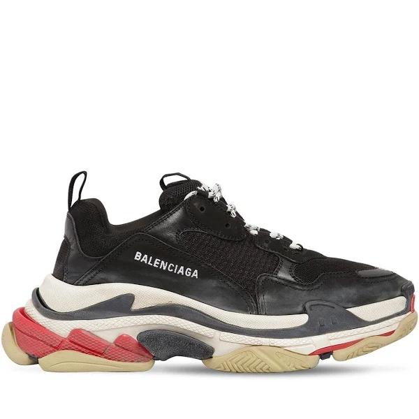Balenciaga - Triple S Faux-Leather and Mesh Trainers - Mens - Black