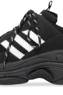Balenciaga | Women 60mm Triple S Faux Leather Sneakers Black/White 35