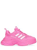 Balenciaga | Women 60mm Triple S Faux Leather Sneakers Neon Pink 40