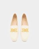 Bally Ellah Flat Leather Loafers in Bone - Multi - 38.5