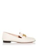 Bally Ellah Flat White, Leather Loafers in Bone - White - 35.5