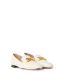Bally Ellah Flat White, Leather Loafers in Bone - White - 41