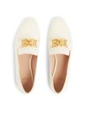 Bally Ellah Flat White, Leather Loafers in Bone - White - 41