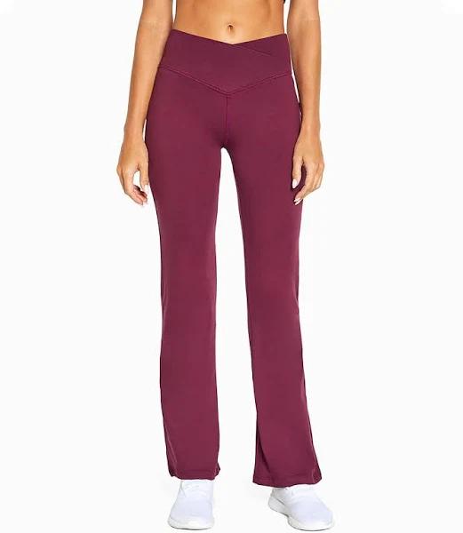 Bally Total Fitness Women's Active Pant Grape Wine Cross Over 32'' Bootcut  Leggings L, Price History & Comparison