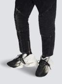 Balmain | Men Unicorn Leather & Neoprene Sneakers White/Black 40