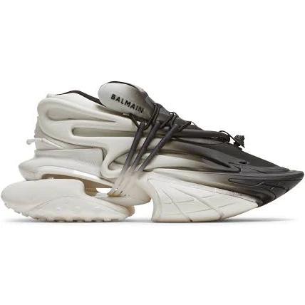 Balmain | Men Unicorn Leather & Neoprene Sneakers White/Black 40