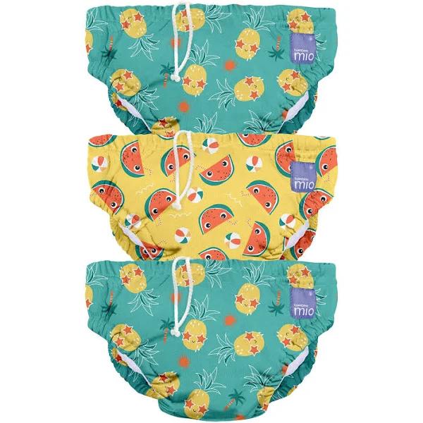 Bambino Mio Reusable Swim Diaper, Tropical, Large (1-2 Years), 3 Pack