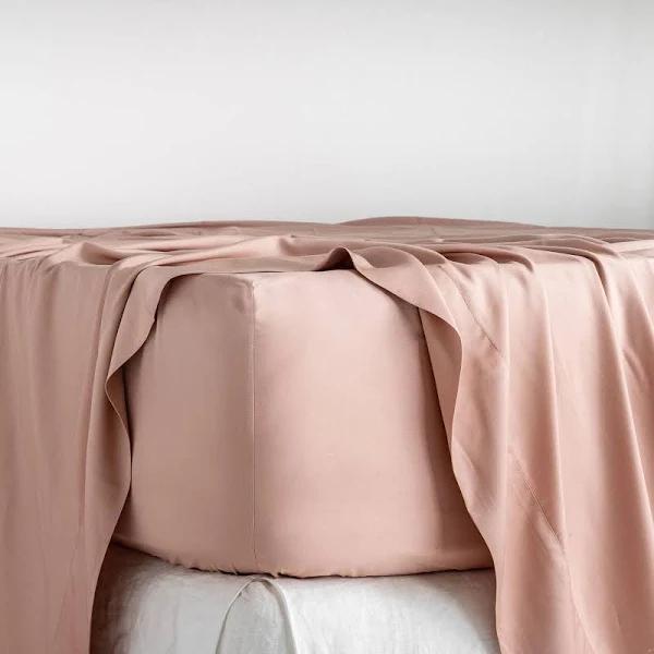 Bamboo Fitted Sheet in Clay by I Love Linen - King x 30cm