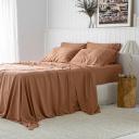 Bamboo Flat Sheet in Terracotta by I Love Linen - King