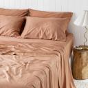 Bamboo Flat Sheet in Terracotta by I Love Linen - King