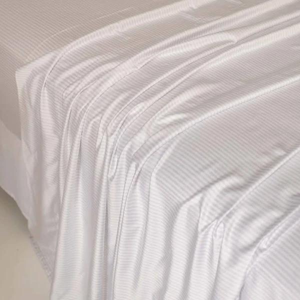 Bamboo Haus Juliet Love 100% Bamboo Flat Sheet - Sky Cloud Stripe