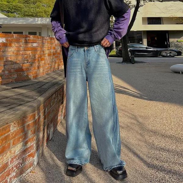 Bang Side Seams Whisker Faded Jeans