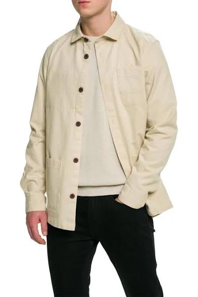 Barbour Burnside Overshirt Light Stone Grey M