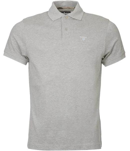 Barbour Pique Polo T Shirt Grey