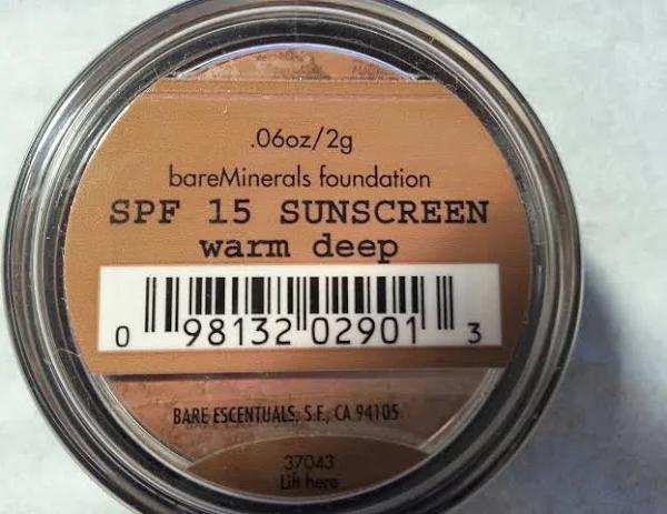 Bareminerals Original Foundation, SPF 15, Warm Deep W55 - 0.28 oz jar