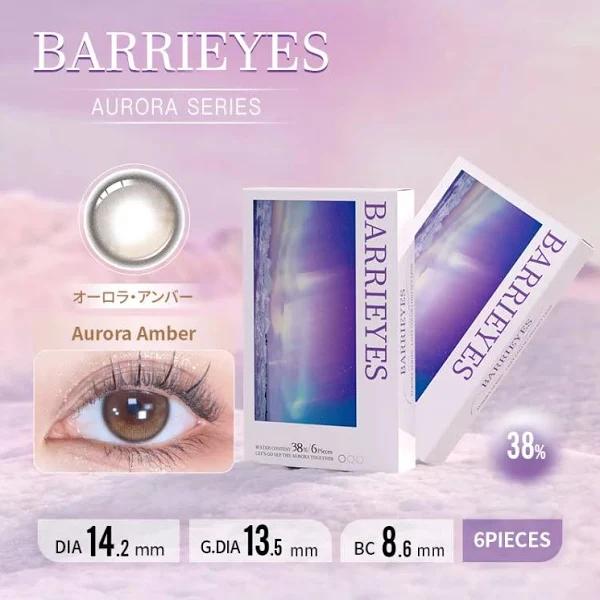 BARRIEYES 1 Day Contact Lens 6pcs #Aurora Amber -2.00