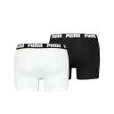 Basic Men's Boxers 2 Pack in White/Black, Size Medium by Puma
