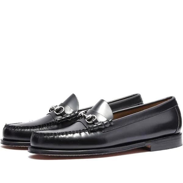 Bass Weejuns Men's Lincoln Horse Bit Loafer in Black Leather, Size UK 7.5 | END. Clothing