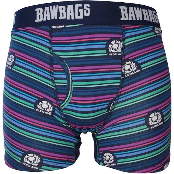 Bawbags Scotland Rugby Lines Cotton Boxer Shorts