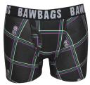 Bawbags Tartan Boxer Shorts - Black-XS
