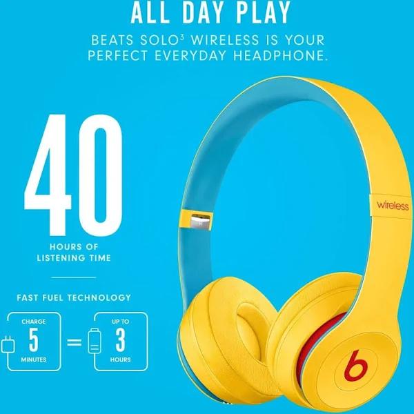 Beats Solo3 Wireless On-Ear Headphones Club Collection - Yellow