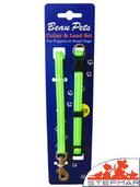 Beaupets Puppy Collar & Lead Set Fluro Green