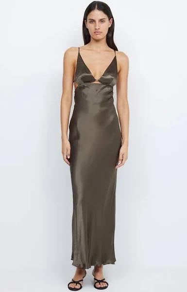 Bec + Bridge Indi Strappy Maxi Dress 14 Olive AU537964