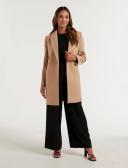 Becca Petite Single-Breasted Coatigan in Camel, Size 6