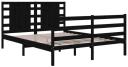 Bed Frame Black Solid Wood Pine 137x187 cm Double Size vidaXL