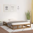 Bed Frame Honey Brown 137x187 cm Double Size Solid Wood vidaXL