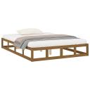 Bed Frame Honey Brown 137x187 cm Double Size Solid Wood vidaXL