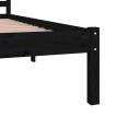 Bed Frame Solid Wood Pine 183x203 cm King Size Black