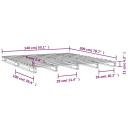 Bed Frame White 137x187 cm Double Size Solid Wood Pine