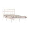 Bed Frame White Solid Wood Pine 137x187 cm Double Size vidaXL