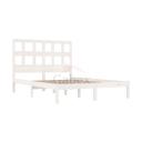 Bed Frame White Solid Wood Pine 137x187 cm Double Size vidaXL