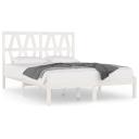 Bed Frame White Solid Wood Pine 137x187 Double Size vidaXL