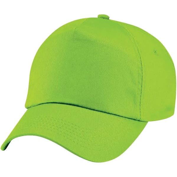 Beechfield Plain Unisex Junior Original 5 Panel Baseball Cap (Lime Green)