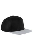 Beechfield Unisex Original Flat Peak Snapback Cap Black/Light Grey One Size