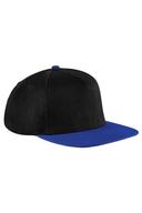 Beechfield Unisex Original Flat Peak Snapback Cap Black/Royal Blue One Size