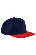 Beechfield Unisex Original Flat Peak Snapback Cap Navy/Classic Red One Size